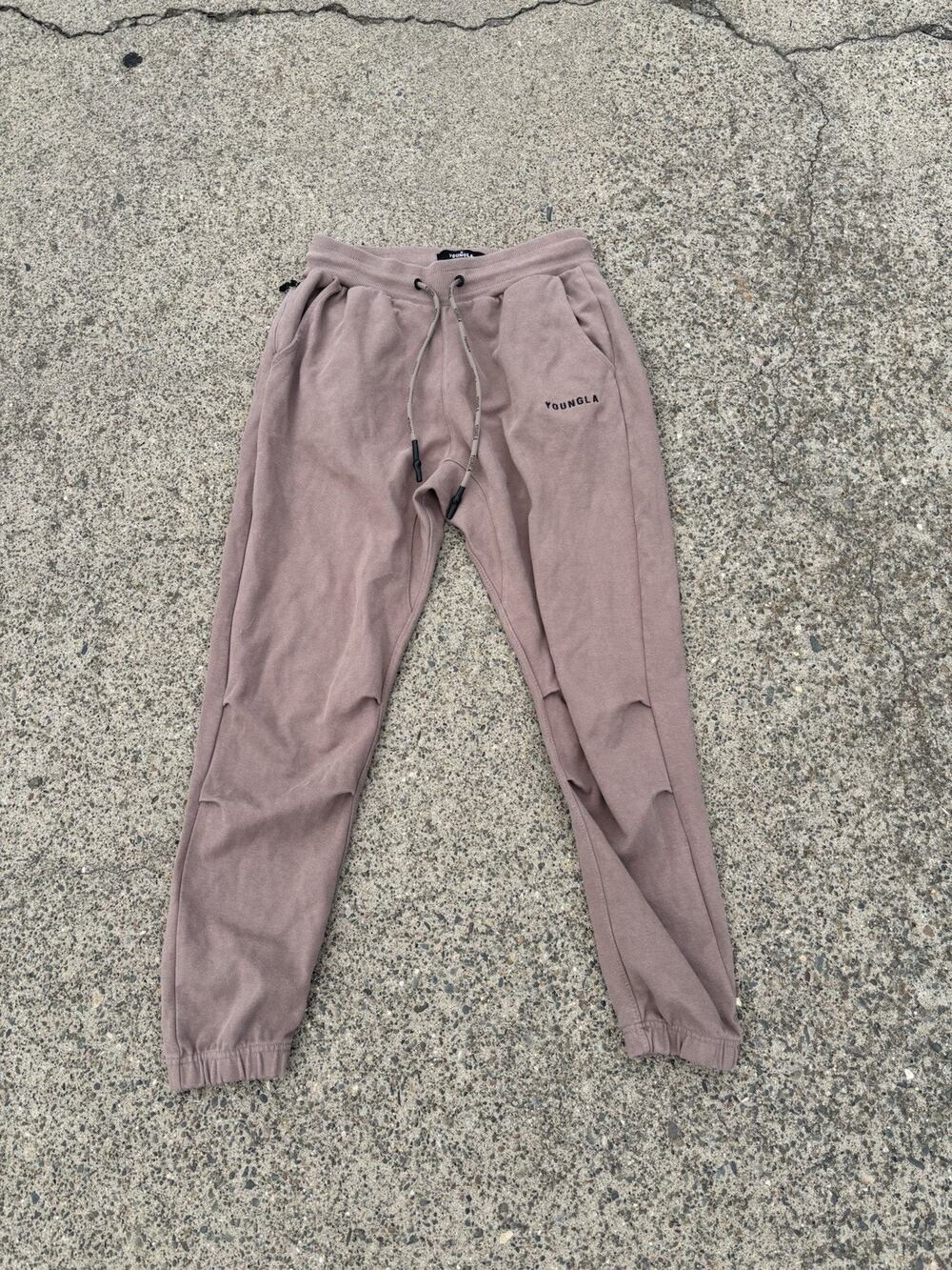 Youngla Kick Back Joggers Size Large Brown Model#210